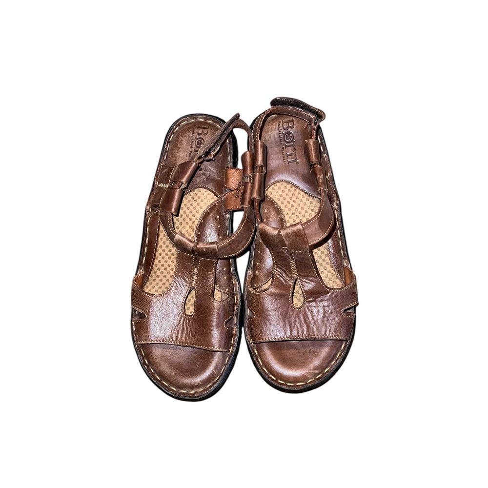 Borns Brown Leather Sandals Size 8